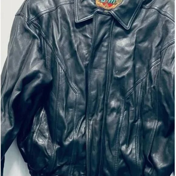 Global Identity Vintage Men’s Leather Bomber Jacket Black Size 2XL (Tall) EUC - Picture 7 of 9